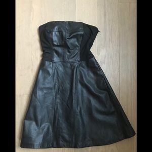 Faux Leather Strapless Dress by Rachel Rachel Roy
